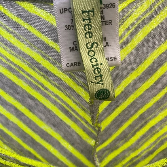Free Society Tank, XL, Neon Green and Grey, Asymmetric Hem Gym Athleisure - Picture 5 of 5
